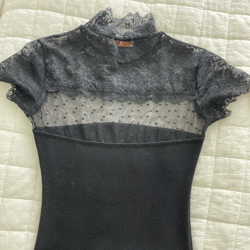 Tory Burch Short Sleeve Lace Turtleneck Top - Picture 7 of 7